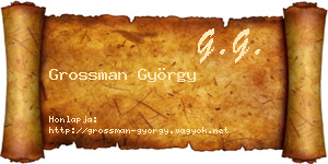 Grossman György névjegykártya
